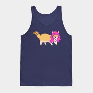 Cat Wearing a Pink Wig Tank Top